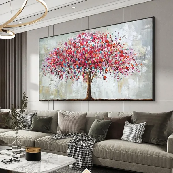 Arthyx Handpainted Tree Landscape Oil Paintings on Canvas - Image 2