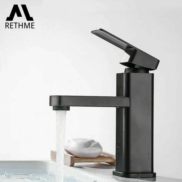 Black/Chrome Bathroom Faucets Hot and Cold Mixer Faucets