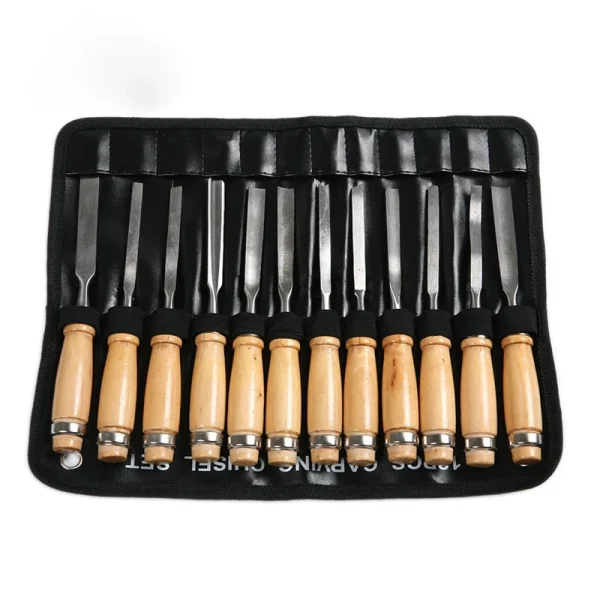 KUNLIYAOI 12Pcs Wood Carving Hand Chisel Tool Set