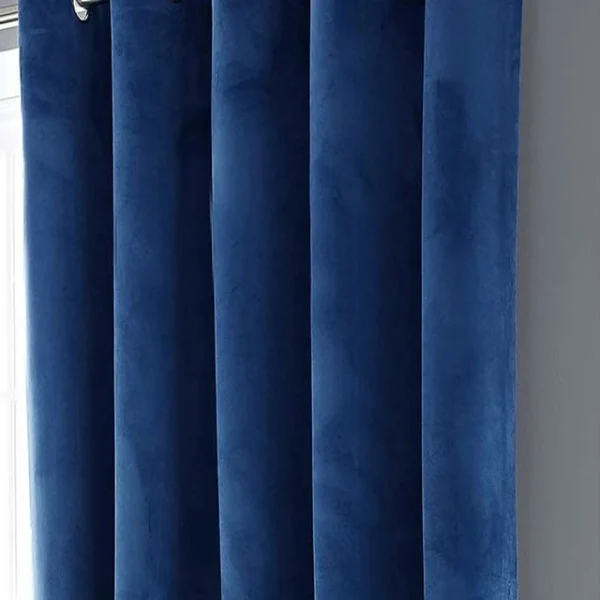 Velvet Luxury Curtains For Living Royal Blue Colour - Image 2