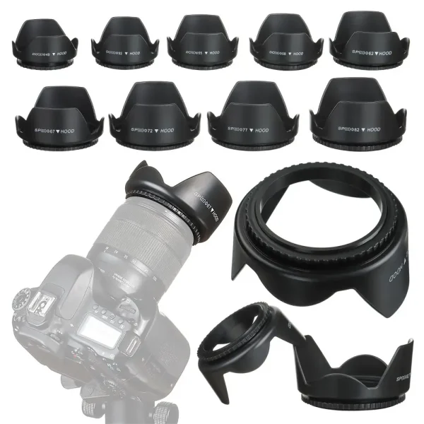 Screwed Sunshade Lens Hood For Nikon Canon