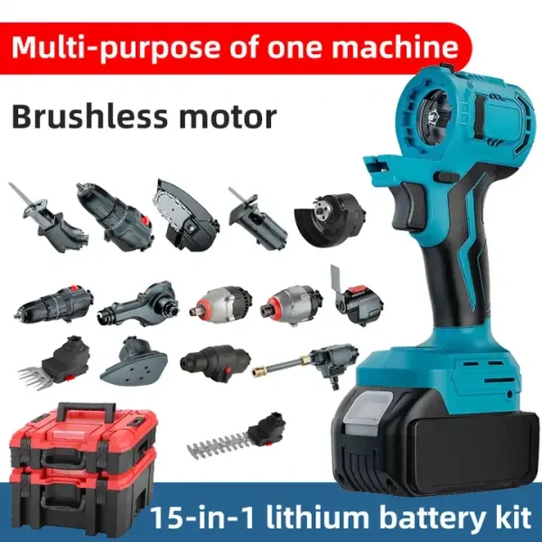 YYHC Electric Screwdriver Multi-Head Power Drill Set Power Tool Battery